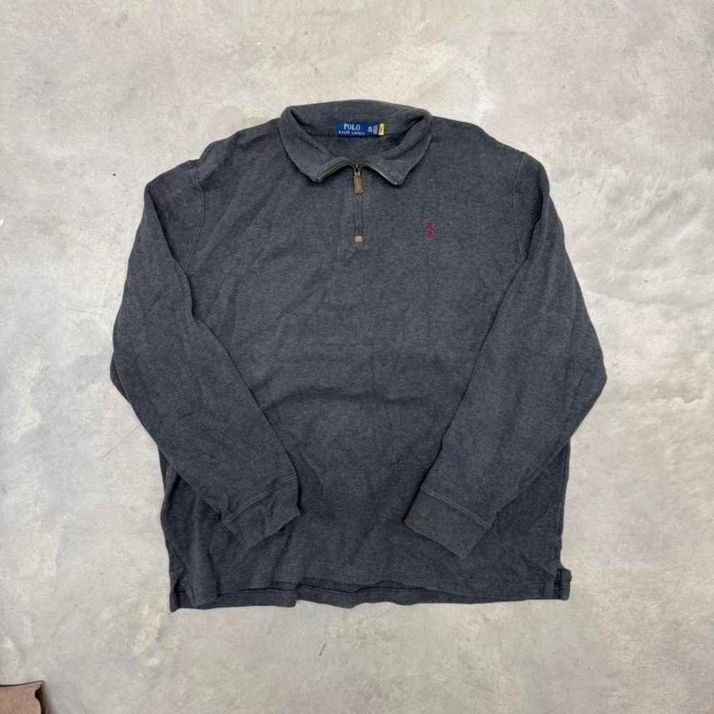 Vintage polo Ralph Lauren quarter‎ zip sweater Size XXL preppy